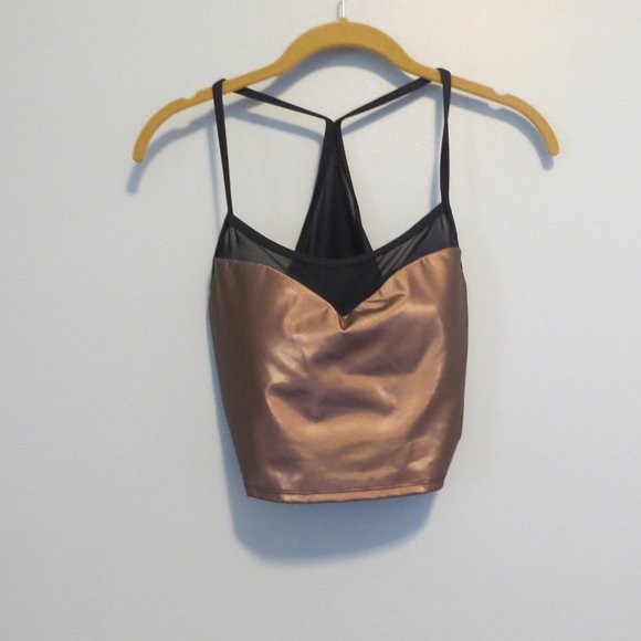 Fabletics Other - Fabletics Marcela Metallic & Black Mesh Bra Sz S